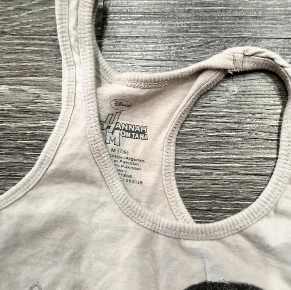 Disney Hanna Montana Popstar racer back tank top vintage gray teal magenta - Picture 3 of 3